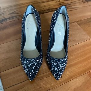 Georgie Beaded Black and Silver Pumps